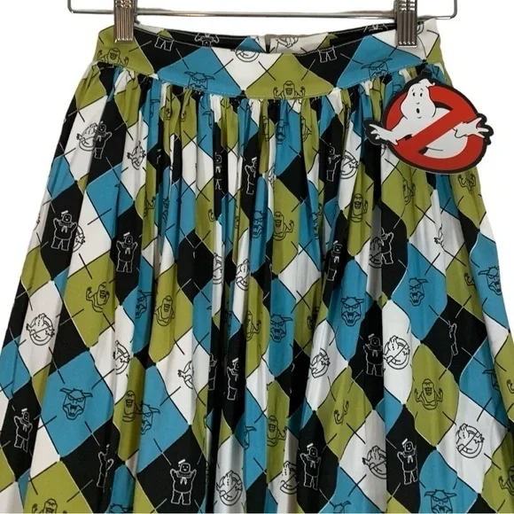 Vixen By Micheline Pitt Ghostbusters Midi Swing Skirt Size XS - Picture 4 of 9